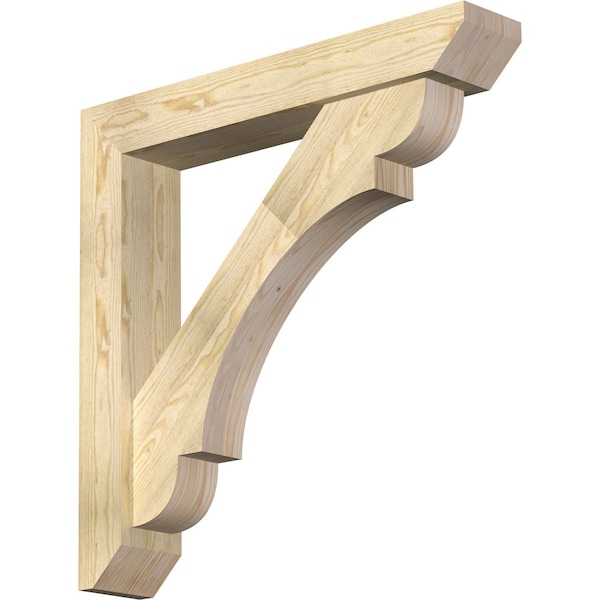 Ekena Millwork Olympic Slat Rough Sawn Bracket w/ Offset Brace, Douglas Fir, 6"W x 34"D x 34"H BKT0604X34X34OLY06RDF - main